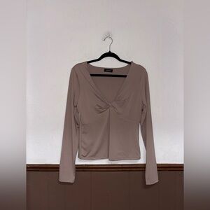 Eclipse | Beige Twist Front Blouse